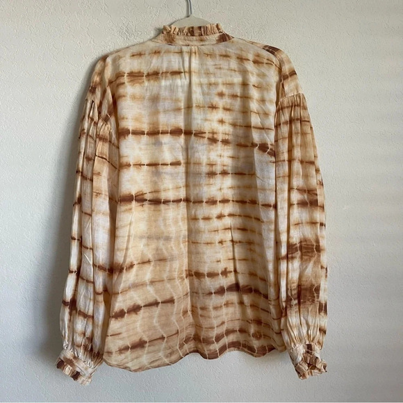 Alix of Bohemia Poet Sunrise Shibori Blouse Gold Tie Dye Long Sleeve Top - Picture 6 of 6